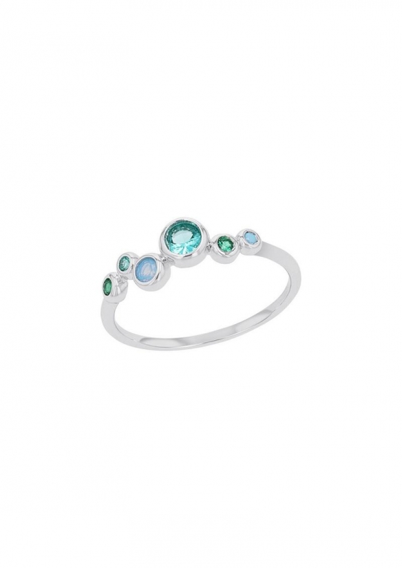 s.Oliver Silber-Ring mit farblichen Zirkonia-Steinen - silber