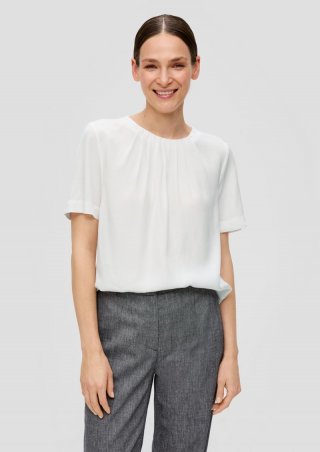 s.Oliver Bluse aus schimmerndem Viskosetwill - creme