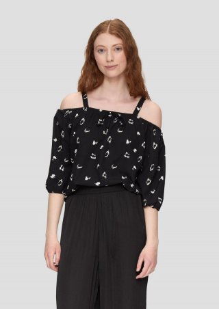 s.Oliver Bluse mit Off-Shoulder-Ausschnitt - schwarz