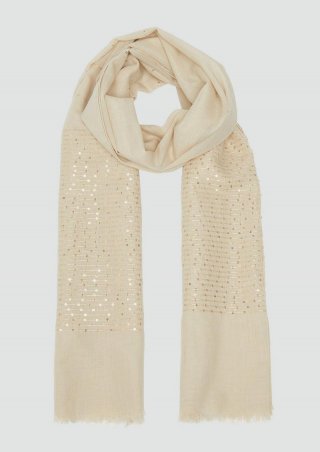 s.Oliver Festiver Schal mit Pailletten - beige
