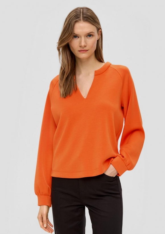 s.Oliver Sweatshirt mit Tunikaausschnitt - orange