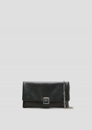 s.Oliver Kleine Clutch in Leder-Optik - schwarz