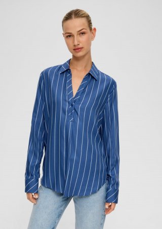 s.Oliver Twillbluse aus Viskose - dunkelblau