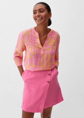 s.Oliver Leinenbluse mit Pintucks - pink