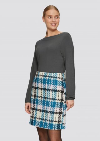 s.Oliver Langarmshirt mit U-Boot-Ausschnitt im O-Shape - dunkelgrau