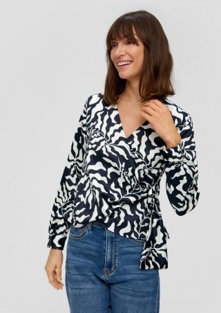 s.Oliver Wickelbluse aus Satin - navy