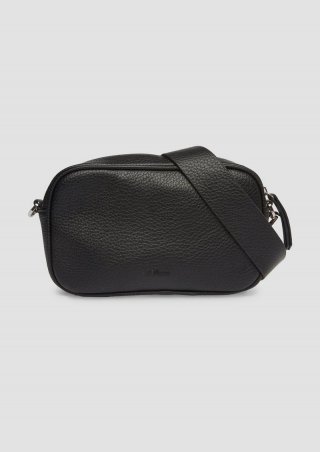s.Oliver Camera-Bag mit abnehmbarem Schultergurt und Paspel-Detail - schwarz