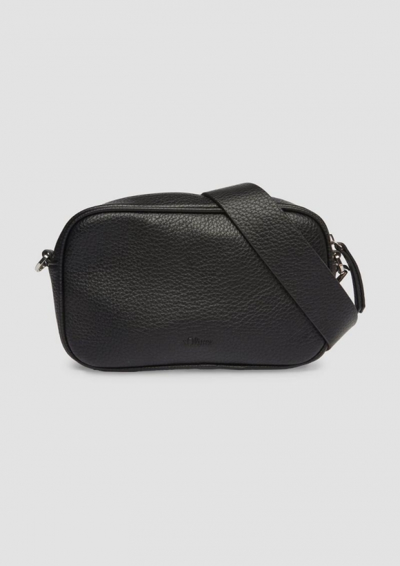 s.Oliver Camera-Bag mit abnehmbarem Schultergurt und Paspel-Detail - schwarz