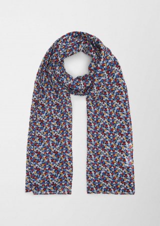 s.Oliver Schal mit Plisseefalten - navy