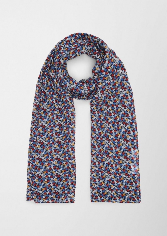 s.Oliver Schal mit Plisseefalten - navy