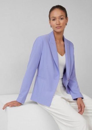 s.Oliver Antaillierter Blazer aus Viskosemix - himmelblau