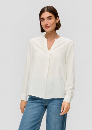 s.Oliver Viskosebluse mit Tunika-Ausschnitt - creme