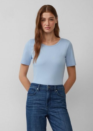 s.Oliver T-Shirt aus Interlockjersey im Slim Fit - hellblau