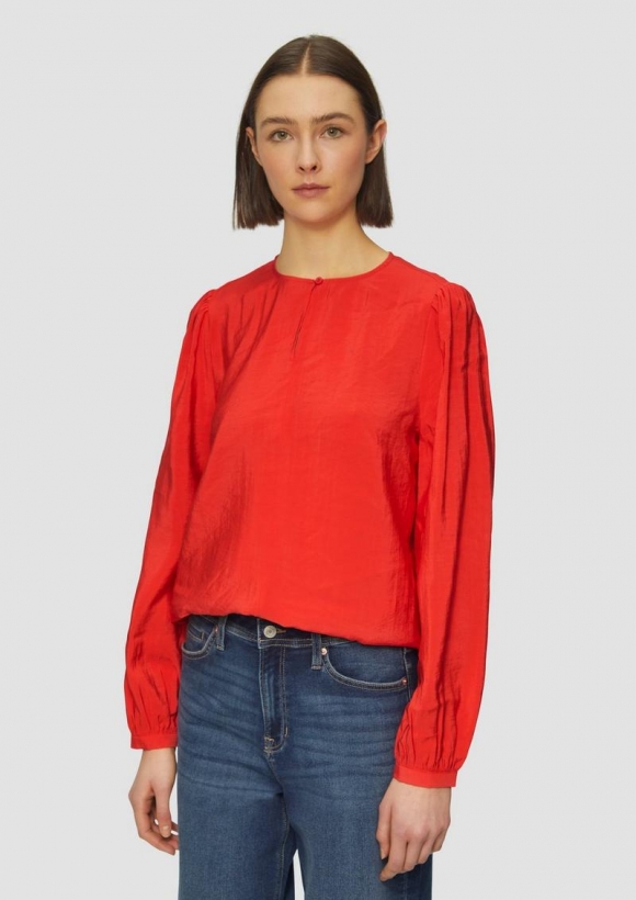 s.Oliver Bluse mit Puffärmeln im O-Shape - rot
