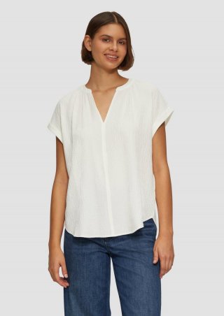 s.Oliver Locker geschnittene Bluse mit Struktur - ecru