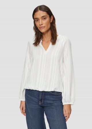 s.Oliver Bluse mit Strukturstreifen - ecru