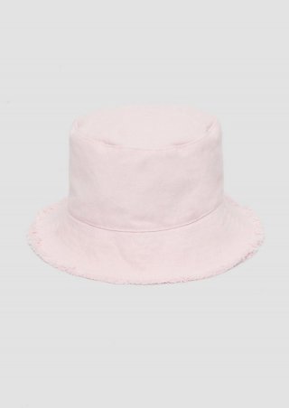 s.Oliver Bucket-Hat aus Canvas mit Fransen - zartrosa