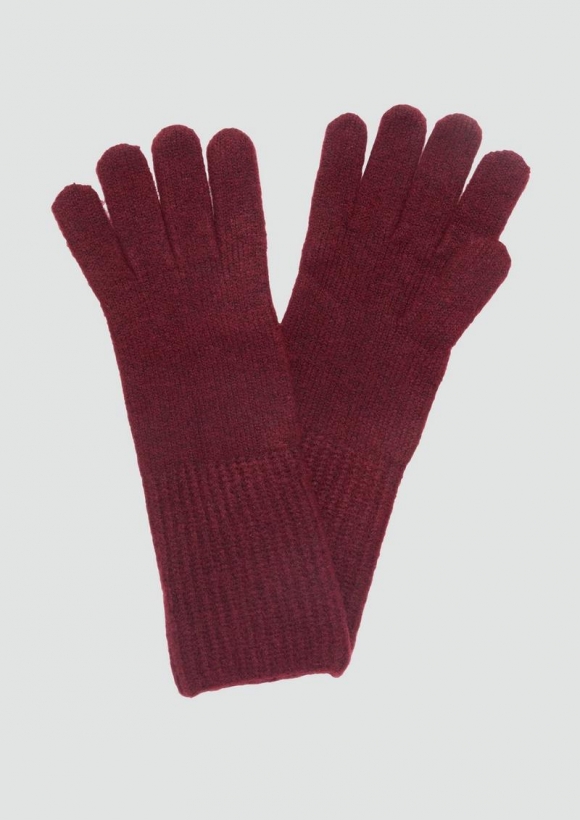 s.Oliver Handschuhe in Woll-Optik - rubinrot