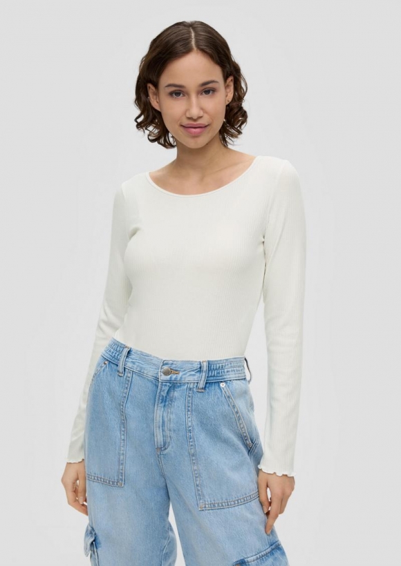 s.Oliver Body mit Rippstruktur - ecru