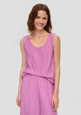s.Oliver Plissiertes Shirt aus Jersey - rosa