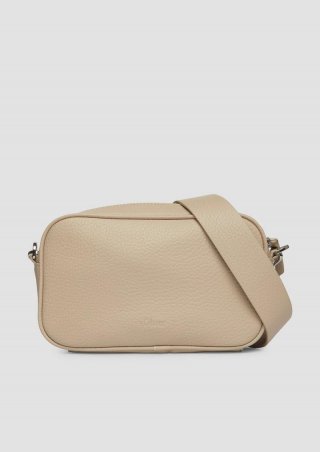 s.Oliver Camera-Bag mit abnehmbarem Schultergurt und Paspel-Detail - beige