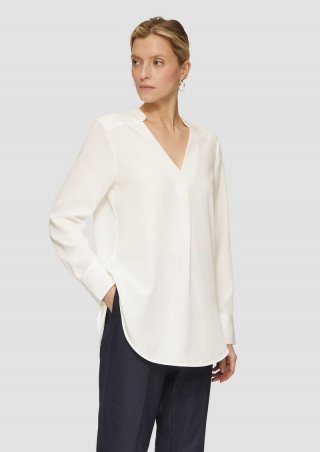 s.Oliver Longbluse aus Modalmix mit Tunika-Ausschnitt - ecru