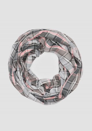s.Oliver Weicher Loop-Schal aus Twill - dunkelgrau