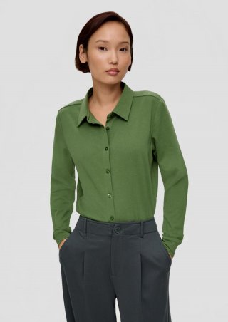 s.Oliver Hemdbluse aus Jersey - olivgrün