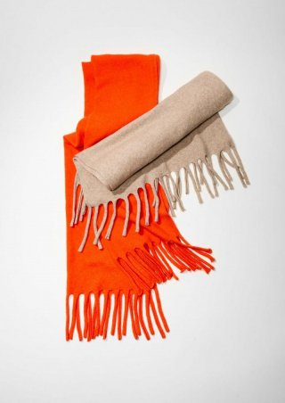 s.Oliver Strickschal aus Baumwollmix - orange