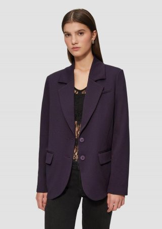 s.Oliver Blazer mit Reverskragen und Pattentaschen - aubergine