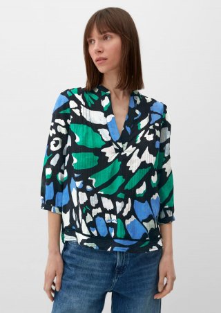 s.Oliver Bluse aus Viskosemix - schwarz