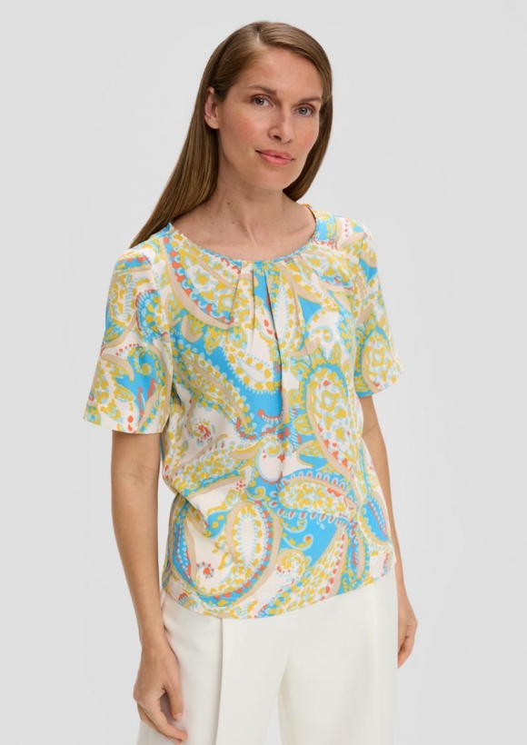 s.Oliver Bluse mit Rundhalsausschnitt - ecru