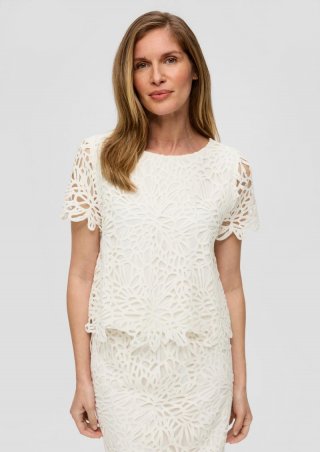 s.Oliver Verkürztes Top mit Layering-Detail - creme