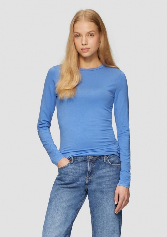 s.Oliver Weiches Longsleeve aus Lyocellmix - blau