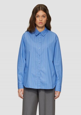 s.Oliver Oversized-Hemdbluse mit Nadelstreifen - himmelblau