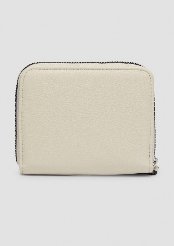 s.Oliver Handliches Portemonnaie mit Kartenslots und Reißverschlussfach - helles beige