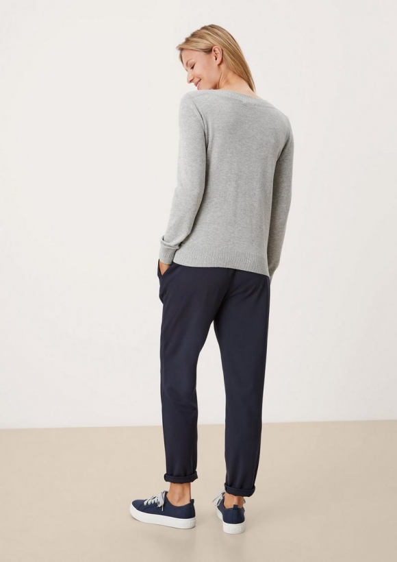 s.Oliver Pullover mit U-Boot-Ausschnitt - grau meliert
