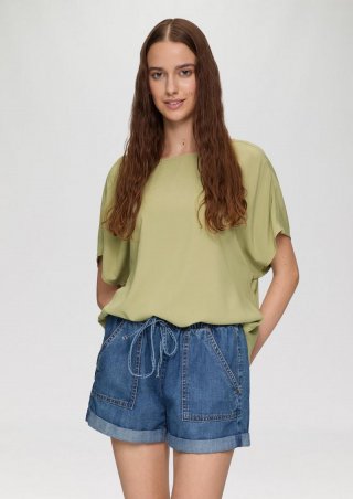 s.Oliver Oversize-Bluse aus Viskose - olivgrün
