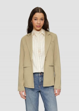 s.Oliver Elastischer Blazer aus Interlockjersey - tannengrün