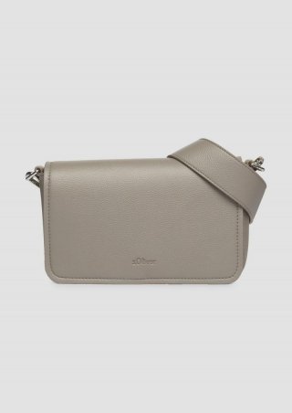 s.Oliver City-Bag aus Lederimitat mit abnehmbarem Logo-Schultergurt - taubengrau
