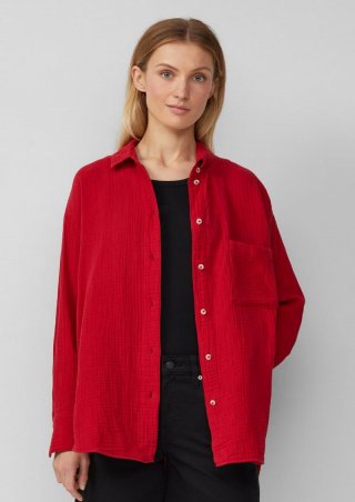 s.Oliver Oversized Bluse aus Musselin - mohnrot