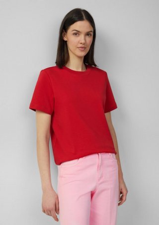 s.Oliver T-Shirt aus Interlockjersey mit Rundhalsausschnitt - mohnrot