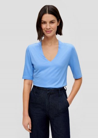 s.Oliver T-Shirt aus Viskose - himmelblau