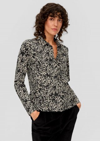 s.Oliver Hemdbluse aus Jersey - schwarz