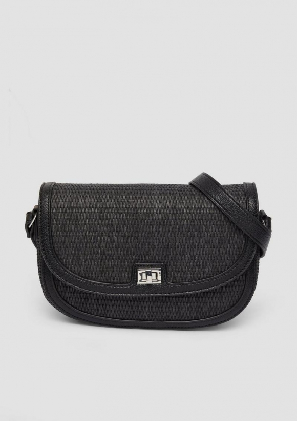 s.Oliver Saddle-Bag mit Drehverschluss - schwarz