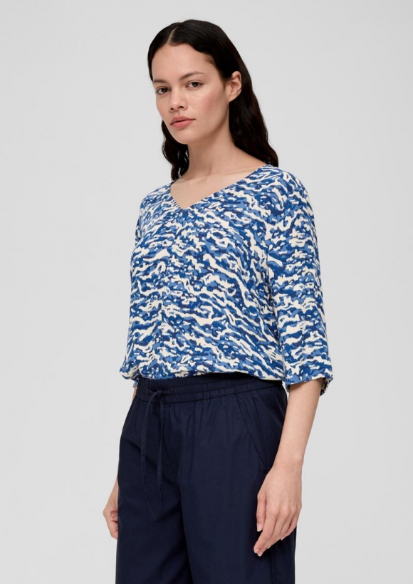 s.Oliver Blusenshirt aus Viskose - dunkelblau