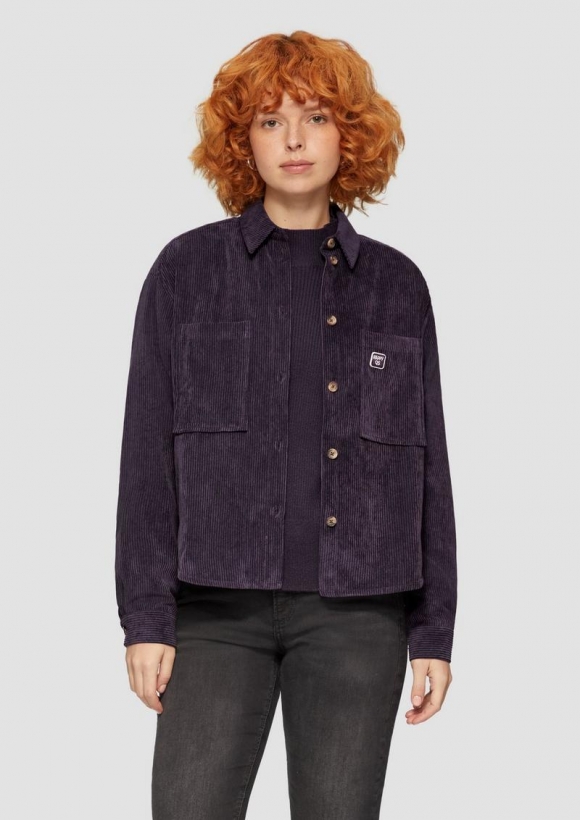 s.Oliver Cord-Overshirt im Relaxed Fit - aubergine