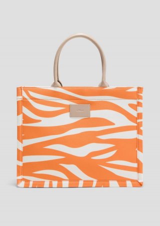 s.Oliver Shopper aus Canvas mit feinem Artwork - orange