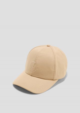 s.Oliver Cap mit Logo-Stickerei - beige
