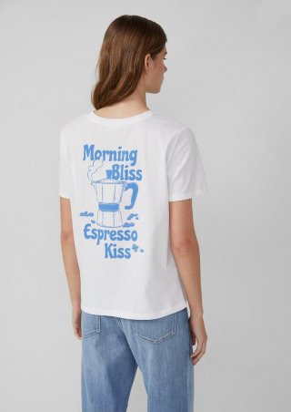 s.Oliver T-Shirt mit Front- und Rückenprint - weiß